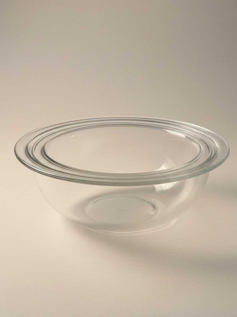Vintage PYREX Clear Glass Nesting Mixing Bowls Set of 2 USA Ovenware